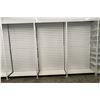 Image 2 : Row of 4 retail shelves (approx. 193in W 148in H 25in D ((to the wall/back - excellent condition, as