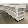 Image 2 : Large 4 Tier retail shelving double-sided gondola with end caps (approx. 190in W 55in H ((73in w/sig