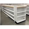 Image 2 : Large 4 tier retail shelving double-sided gondola with end caps (approx. 19ft W 55in H 50in D - exce