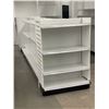 Image 2 : 5 Tier retail shelving double-sided gondola with end caps (approx. 180in W 55in H 38in D - excellent