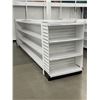 Image 1 : 4 Tier retail shelving double-sided gondola with end caps (approx. 180in W 55in H 38in D - excellent