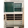 Image 1 : 2 rows of 3 tier retail shelving w/displays (approx. 97in W 148in H 26in D - excellent condition) BI