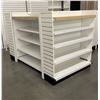 Image 2 : 5 tier retail shelving double-sided gondola with end caps (approx. 84in W 55in H 50in D - excellent 