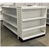Image 2 : 4 tier retail shelving double-sided gondola with single end cap (approx. 115in W 55 1/2 H (78in H w/