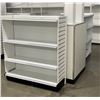 Image 2 : 4 tier retail shelving double-sided gondola with single end cap - missing one unit of shelving due t
