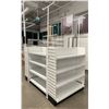 Image 2 : 4 tier retail shelving double-sided gondola with end caps (approx. 85in W 91in H (55in w/o top) 51in