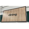 Image 2 : Large dining store sign (approx. 13ft W 76in H 2in D) BIDDERS ARE RESPONSIBLE FOR ALL COSTS ASSOCIAT