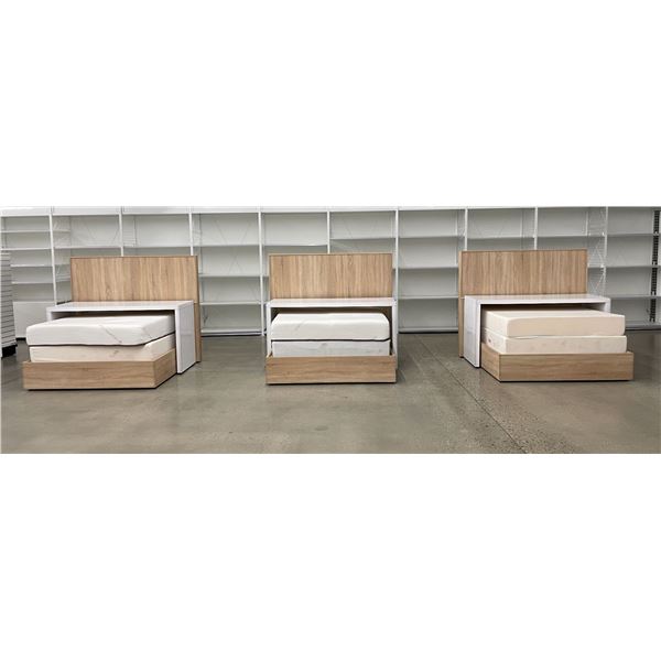 Group of 3 retail display mattresses (approx. 67in W 76in D 58in H) BIDDERS ARE RESPONSIBLE FOR ALL 