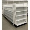 Image 2 : 5 tier retail shelving double-sided gondola with end caps (approx. 132in W 61in H 38in D - excellent