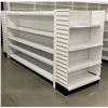 Image 2 : 5 tier retail shelving double-sided gondola with end caps (approx. 132in W 61in H 38in D - excellent