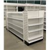 Image 2 : 5 tier retail shelving double-sided gondola with end caps (approx. 132in W 61in H 38in D - excellent