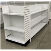 Image 2 : 3 tier retail shelving double-sided gondola with end caps (approx. 132in W 61in H 38in D - excellent