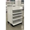 Image 3 : Double-sided retail shelving unit (approx. 34in W 59in H (69in w/sign holder) 38in D - excellent con