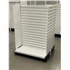 Image 3 : Double-sided retail shelving unit (approx. 34in W 59in H (69in w/sign holder) 38in D - excellent con