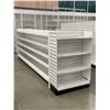 Image 1 : 5 tier retail shelving double-sided gondola with single end cap (approx. 163in W 55in H (73in w/sign