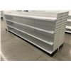 Image 3 : 4 tier retail shelving double-sided gondola with single end cap (approx. 168in W 55 1/2 H (66in H w/