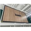 Image 2 : Large bath store sign (approx. 13ft W 76in H 2in D) BIDDERS ARE RESPONSIBLE FOR ALL COSTS ASSOCIATED