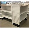 Image 1 : 3 Tier retail double-sided gondola with single end cap w/4 display stands (approx. 73in W 55in H 50i