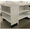 Image 2 : 3 Tier retail double-sided gondola with single end cap w/4 display stands (approx. 73in W 55in H 50i