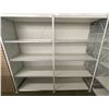 Image 2 : 2 rows of 4 tier retail shelves (approx. 97in W 148in H 26in D - excellent condition) BIDDERS ARE RE