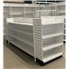 Image 2 : Large 4 Tier retail shelving double-sided gondola with end caps(w/outlets along the side - approx.14