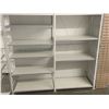 Image 2 : 2 rows of 2 & 5 tier retail shelves (w/multi plug outlet - approx. 97in H 148in H 26in D - excellent