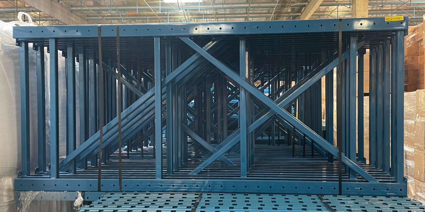 Blue Upright Racking 6 Blue pallet racking of uprights (approx. 42in W 96in H 7in D)