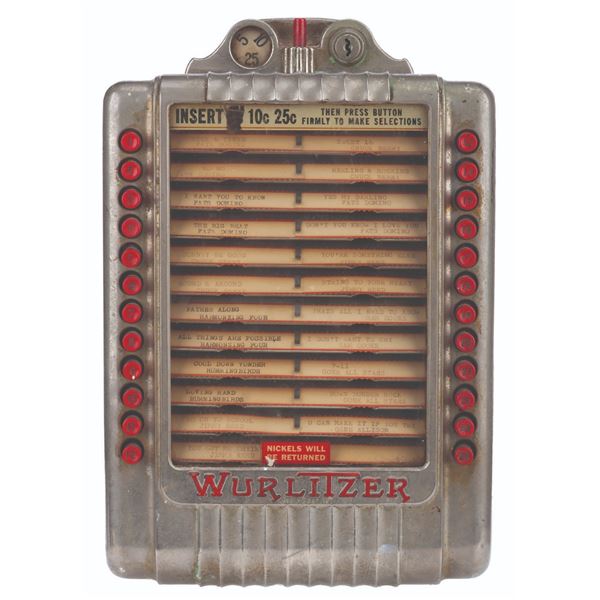 A Wurlitzer Model 3020 Wall Jukebox.