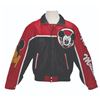Image 1 : A Mickey Inc. Red, White, and Black Leather Jacket.