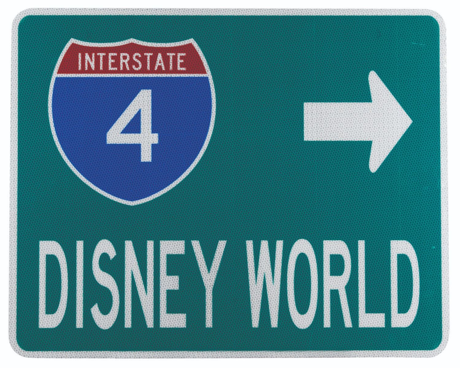 A Walt Disney World Interstate 4 Highway Sign Replica. - Van Eaton ...