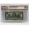 Image 1 : 1937 Bamk of Canada 1 Dollar Note SN W/L4712622 Gordon-Towers