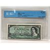 Image 1 : 1954 Bank of Canada1 Dollar Modified Note SN H/N8006913 Beattie-Rasminsky