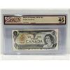 Image 1 : 1973 Bank of Canada 1 Dollar Note SN ECF9756051 Crow-Bouey
