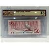 Image 1 : 1988 Bank of Canada 50 Dollar Note SN FHH2697685 Thiessen-Crow