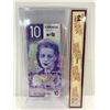 Image 2 : 2018  Bank of Canada 10 Dollar Note SN FTW1157597 Wilkins-Poloz