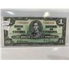 Image 1 : 1937 Bank of Canada 1 Dollar Note SN E/L5302459 (edge cut) Coyne-Towers