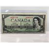 Image 1 : 1954 Bank of Canada 1 Dollar Devil’s Face Note SN I/A4305788 Beattie-Coyne