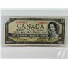 Image 1 : 1954 Bank of Canada 20 Dollar Devil's Face Note SN E/E1036512 (torn corner) Beattie-Coyne