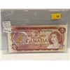 Image 1 : 1974 Bank of Canada 2 Dollar Note SN AGF3278723 Lawson-Bauey