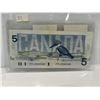 Image 2 : 1986 Bank of Canada 5 Dollar Note SN FPL0580580 Theissen-Crow