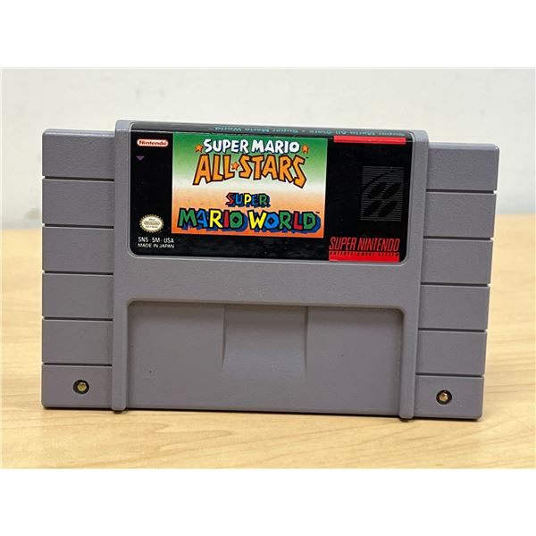 Super Nintendo Super Mario All Stars / Super Mario World as pictured - see photos, Not tested