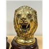 Image 2 : Brass Roaring Lion Bookends on Wooden Bases - Approx: 7.5"T 5"W