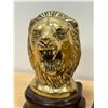 Image 3 : Brass Roaring Lion Bookends on Wooden Bases - Approx: 7.5"T 5"W