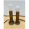Image 1 : Repurposed Metal Bearing / Pipe Table Lamps - Working 9.5 & 10.5" as pictured, see photos