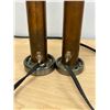 Image 6 : Repurposed Metal Bearing / Pipe Table Lamps - Working 9.5 & 10.5" as pictured, see photos