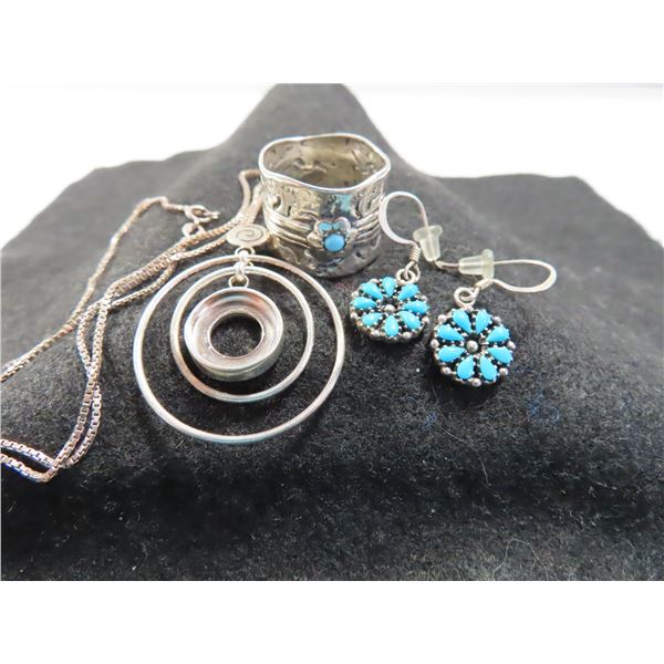925 Silver & Turquoise Jewellery lot (all marked 925)