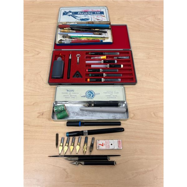 Vintage Drafting Tools pens pencils Tips & related Architecture as pictured - see all photos
