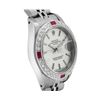 Image 3 : Rolex Ladies Stainless Steel Ruby and Diamond Date Wristwatch With Rolex Box