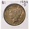 1934-D $1 Peace Silver Dollar Coin
