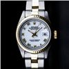 Rolex Ladies Two Tone White Roman Datejust Wristwatch